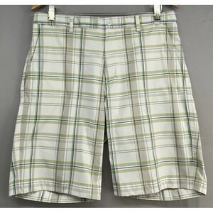 Nike Golf Shorts Men 35 (Actual 36) Fit Dry Plaid Flat Front Casual Beach Summer